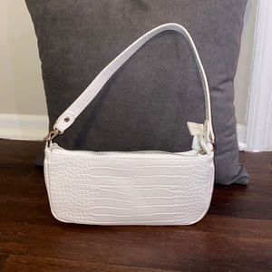 white snake skin mini purse